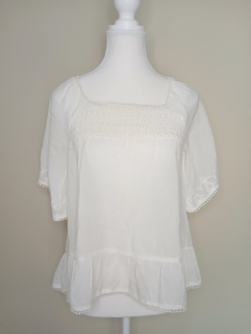 BLEND Denmark Whimsical Blouse Ivory Size XS
